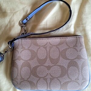 Coach Tan Clutch with Leather Wrist Strap